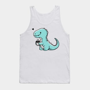 Dinosaur with coffee Tank Top